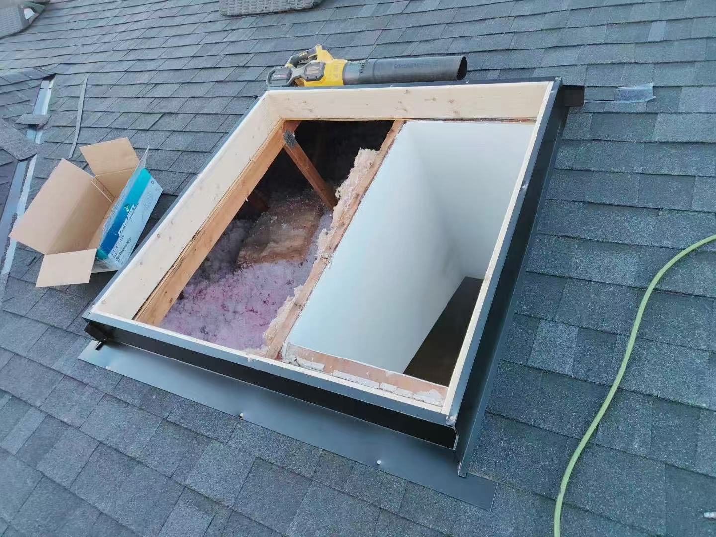 Skylight Installation before